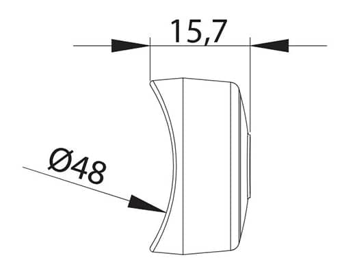 Sixième dessin technique feu de gabarit 4 leds encastrable