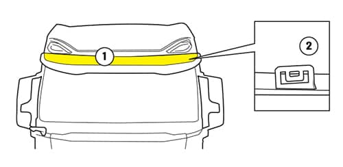 Visière camion Daf XG, XG+ et XF New Generation 2023 montage pour Poids-Lourd installation sur cabine