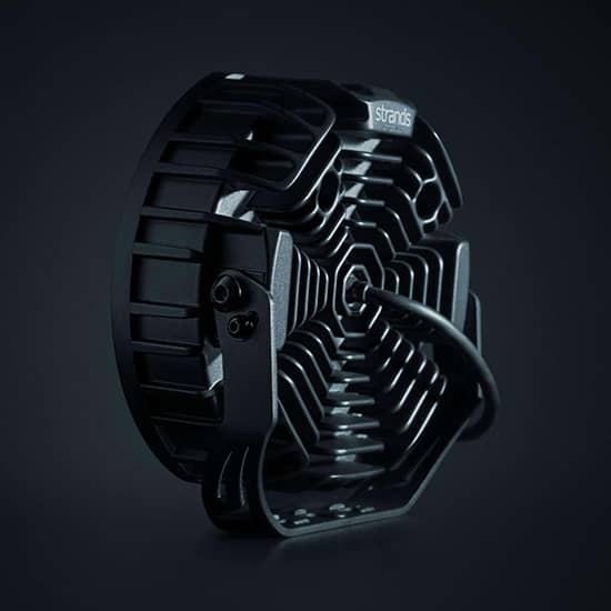 Vue arrière du Phare longue portée blanc / orange Big Energy 9 pouces 10-32V