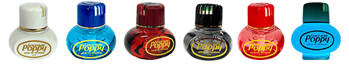 Flacons Poppy 12 parfums, supports